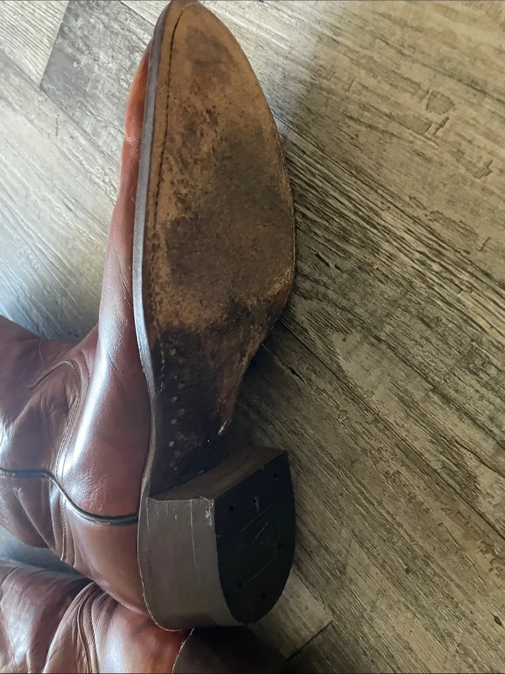 Tony Lama vintage 5084 Cognac Brown Leather cowboy boots